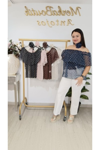 Blusa Gasa Lunar Gimenez | Elegante, ligera y con estilo