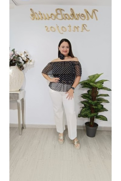 Blusa Gasa Lunar Gimenez | Elegante, ligera y con estilo