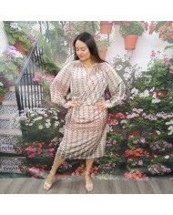 Vestido Midi Menchu Wrap Estampado - MerkaBoutik