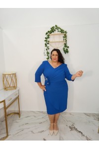 Vestido elegante midi Valencia con escote pico