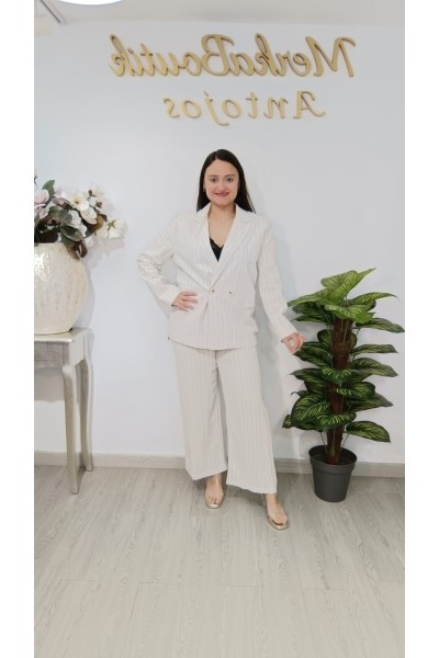 Conjunto Chaqueta Rayas Linares 42 a 50 | Elegante y cómodo