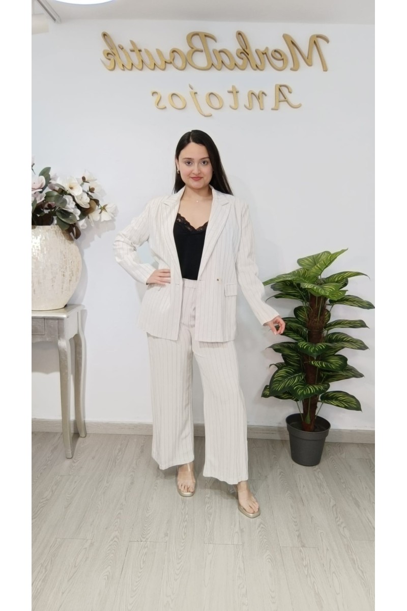 Conjunto Chaqueta Rayas Linares 42 a 50 | Elegante y cómodo