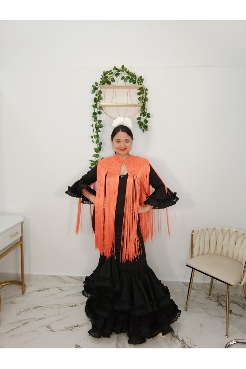 Capa Encaje Flecos | Complemento flamenco elegante
