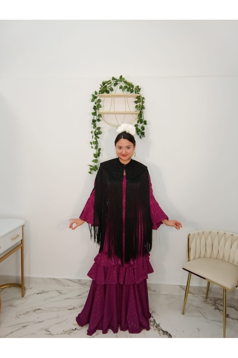Capa Encaje Flecos | Complemento flamenco elegante