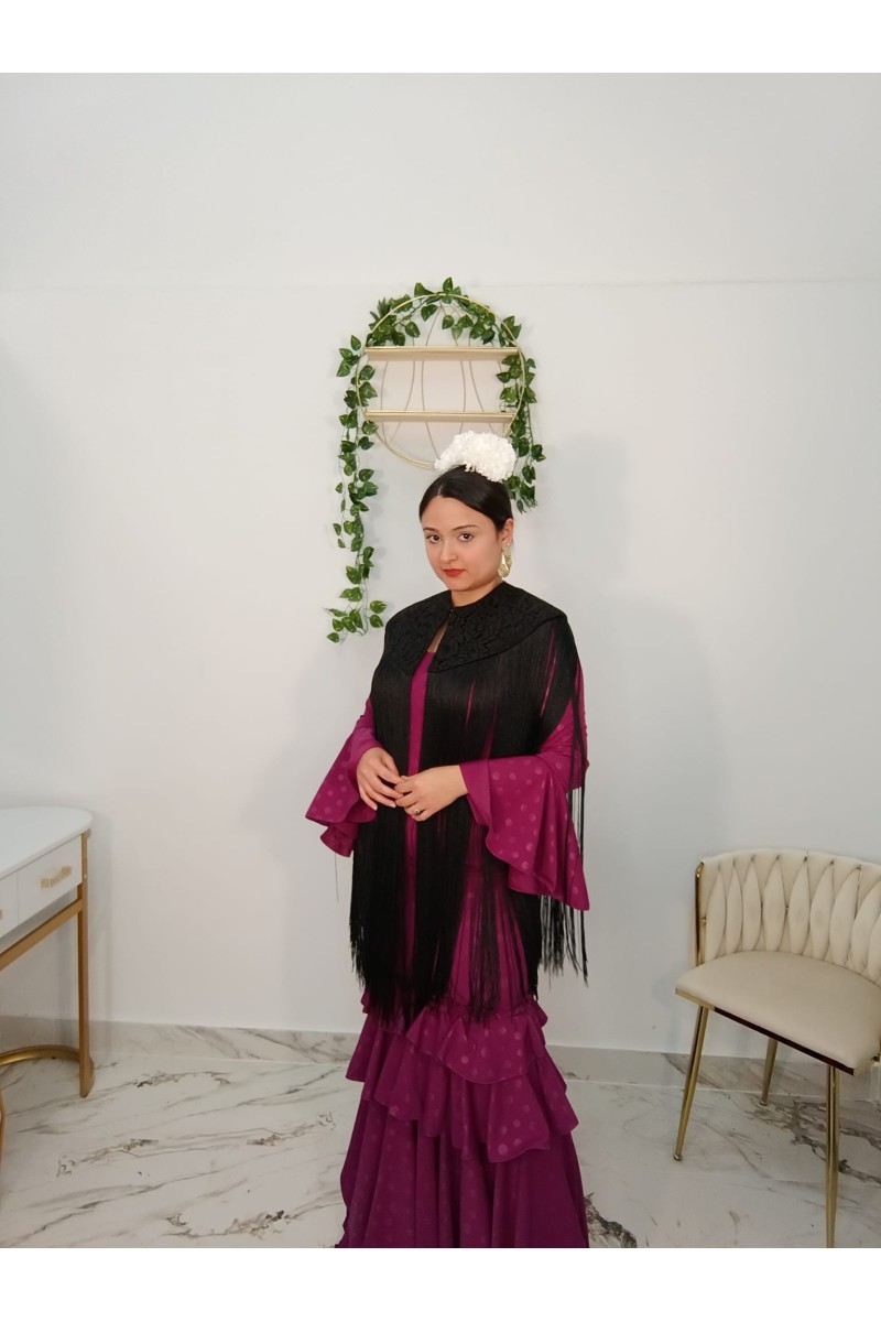 Capa Encaje Flecos | Complemento flamenco elegante