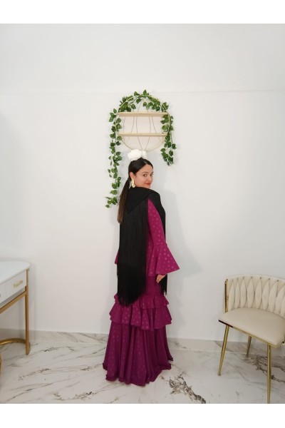 Capa Encaje Flecos | Complemento flamenco elegante