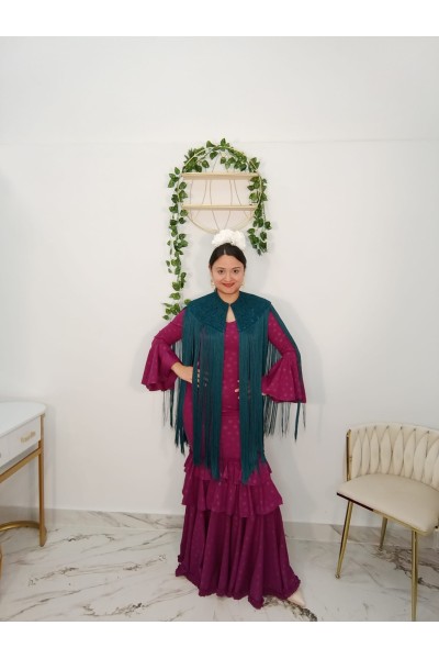 Capa Encaje Flecos | Complemento flamenco elegante