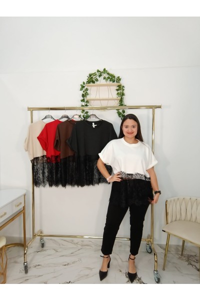 Camiseta Sefora | Camiseta elegante con encaje