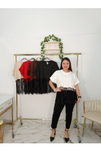 Camiseta Sefora | Camiseta elegante con encaje