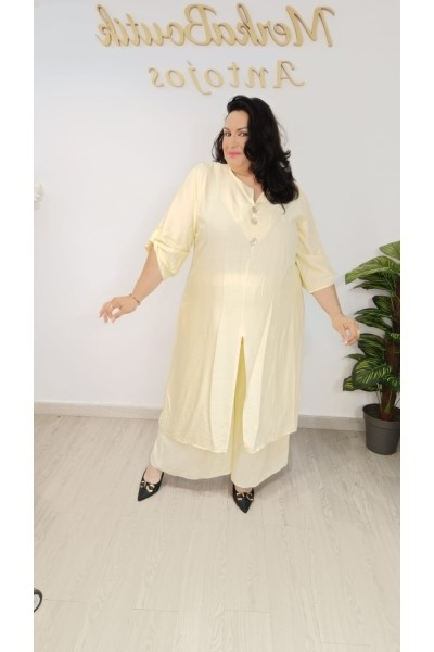 Conjunto Cres-Lino Blusa Larga Yasmina | Cómodo y elegante