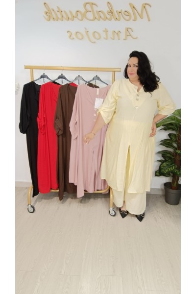 Conjunto Cres-Lino Blusa Larga Yasmina | Cómodo y elegante