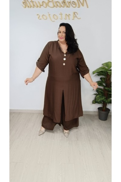 Conjunto Cres-Lino Blusa Larga Yasmina | Cómodo y elegante