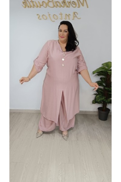 Conjunto Cres-Lino Blusa Larga Yasmina | Cómodo y elegante