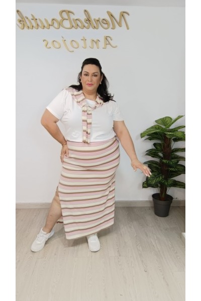 Conjunto de Falda Algodón Elástico Capitana | Look marinero