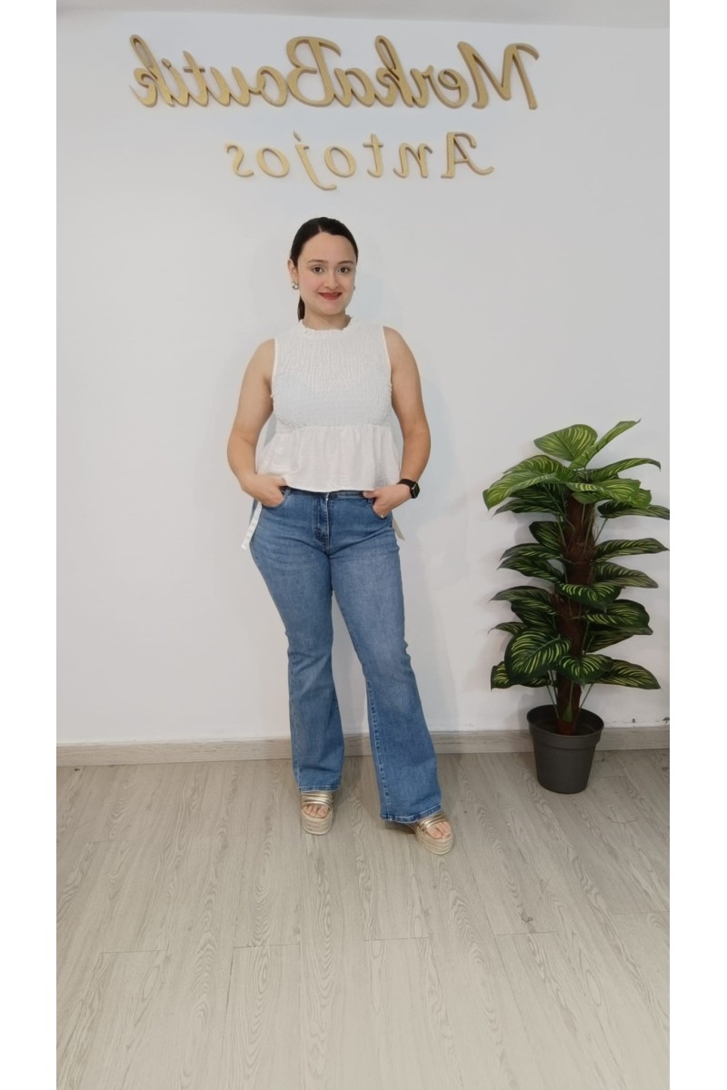 Blusa de nido de abeja lisa para mujer | Merkaboutik