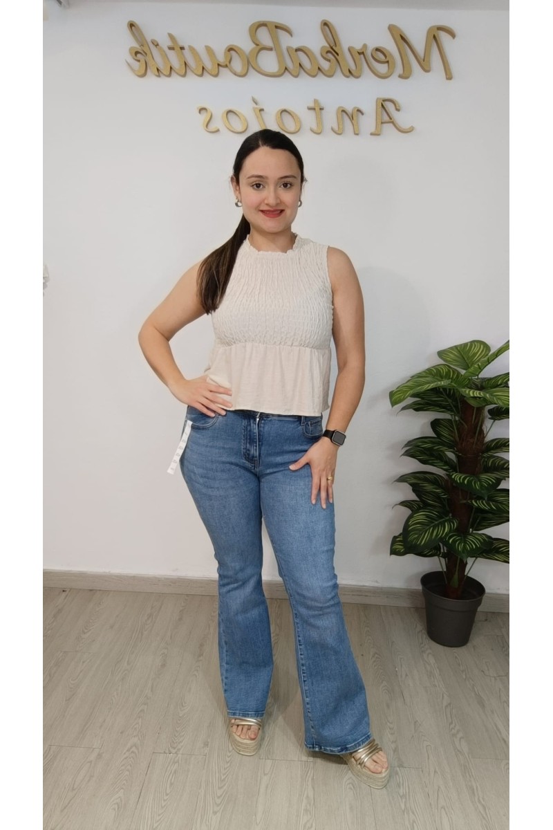 Blusa de nido de abeja lisa para mujer | Merkaboutik