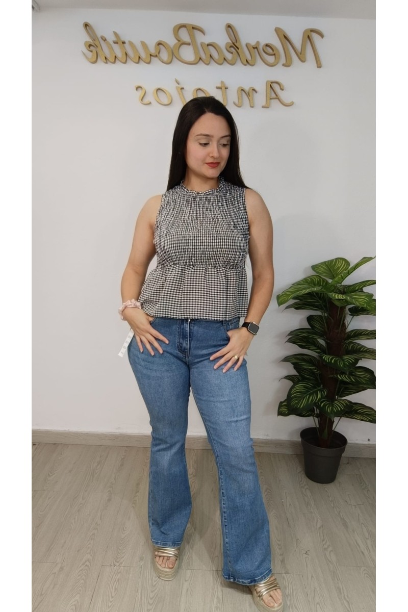 Blusa nido de abeja vichy para mujer | Merkaboutik