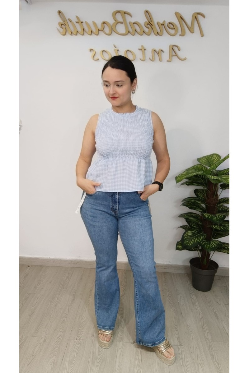 Blusa nido de abeja vichy para mujer | Merkaboutik