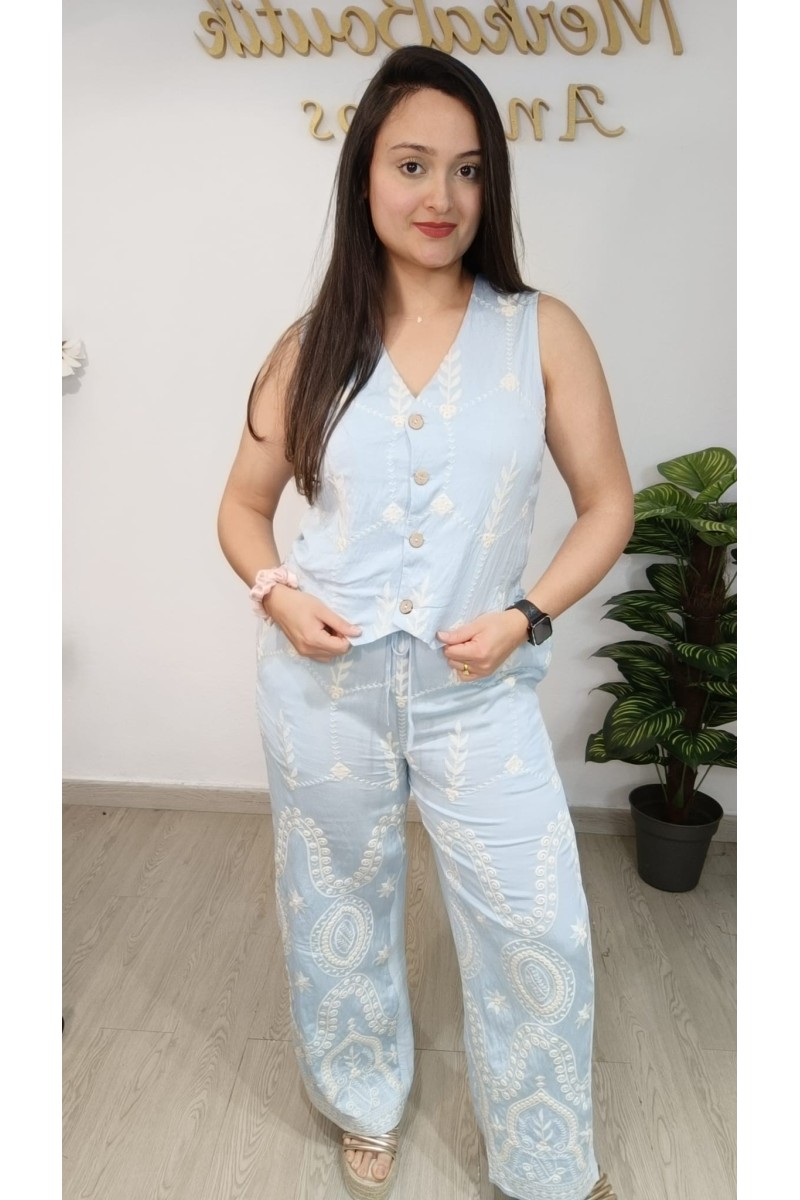 Conjunto chaleco y pantalón Portugal para mujer | Merkaboutik
