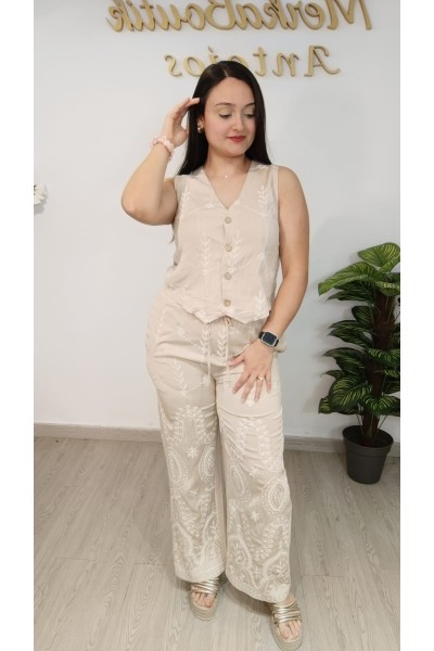Conjunto chaleco y pantalón Portugal para mujer | Merkaboutik