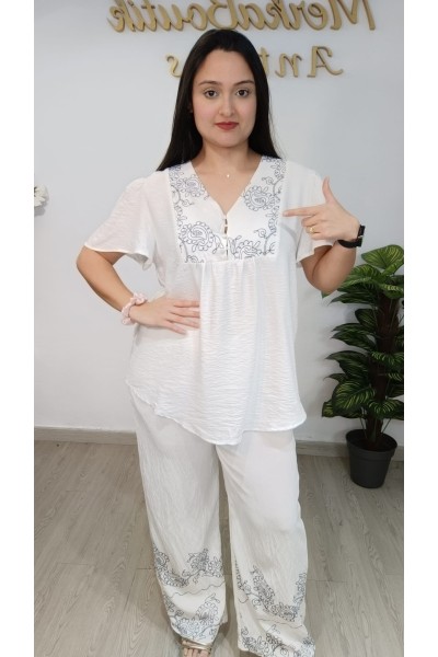 Conjunto blusa y pantalón Canarias para mujer | Merkaboutik