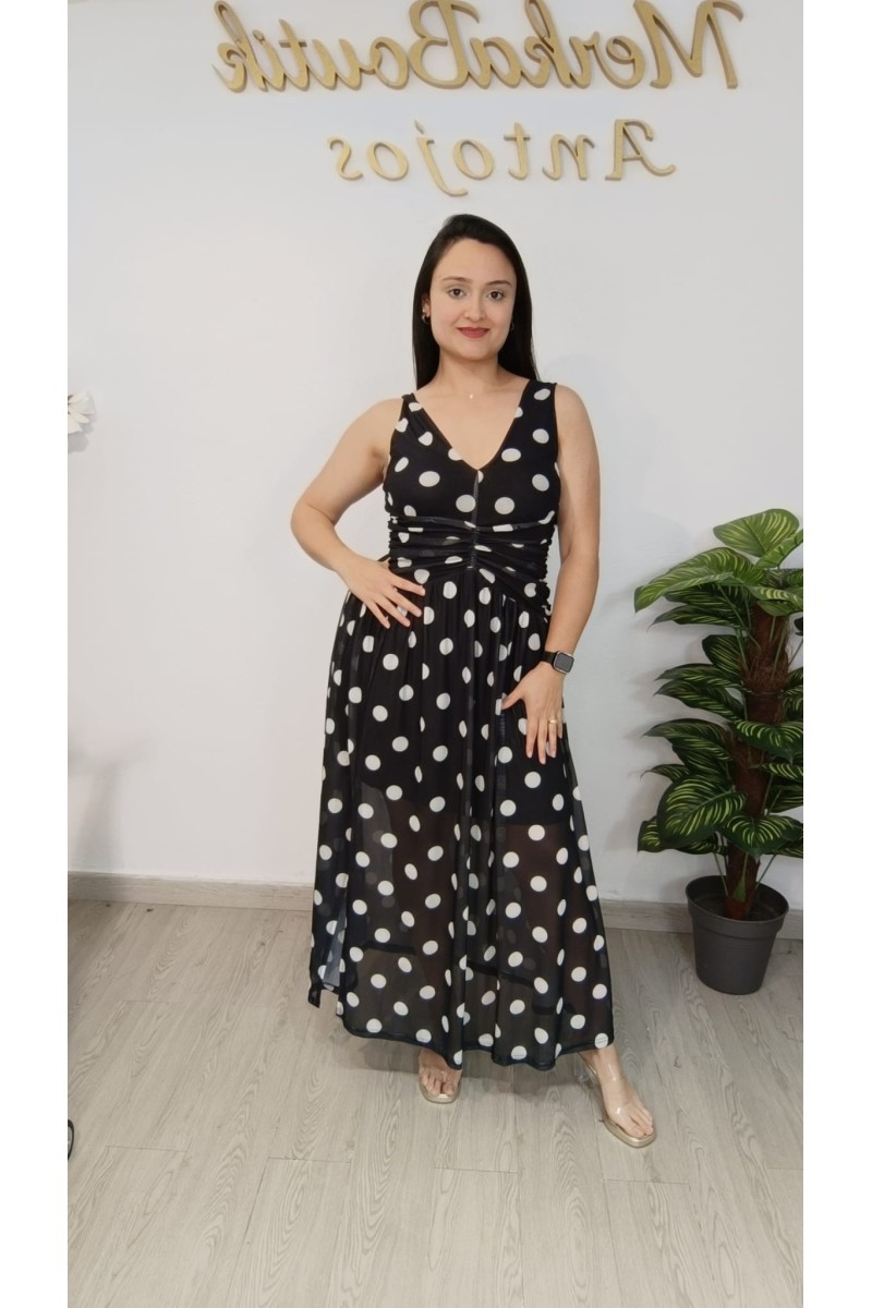 Vestido de lunares de gasa Puertollano para mujer | Merkaboutik