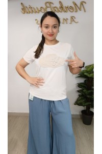 Camiseta de algodón con sombrero crochet para mujer | Merkaboutik