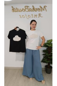 Camiseta de algodón con sombrero crochet para mujer | Merkaboutik