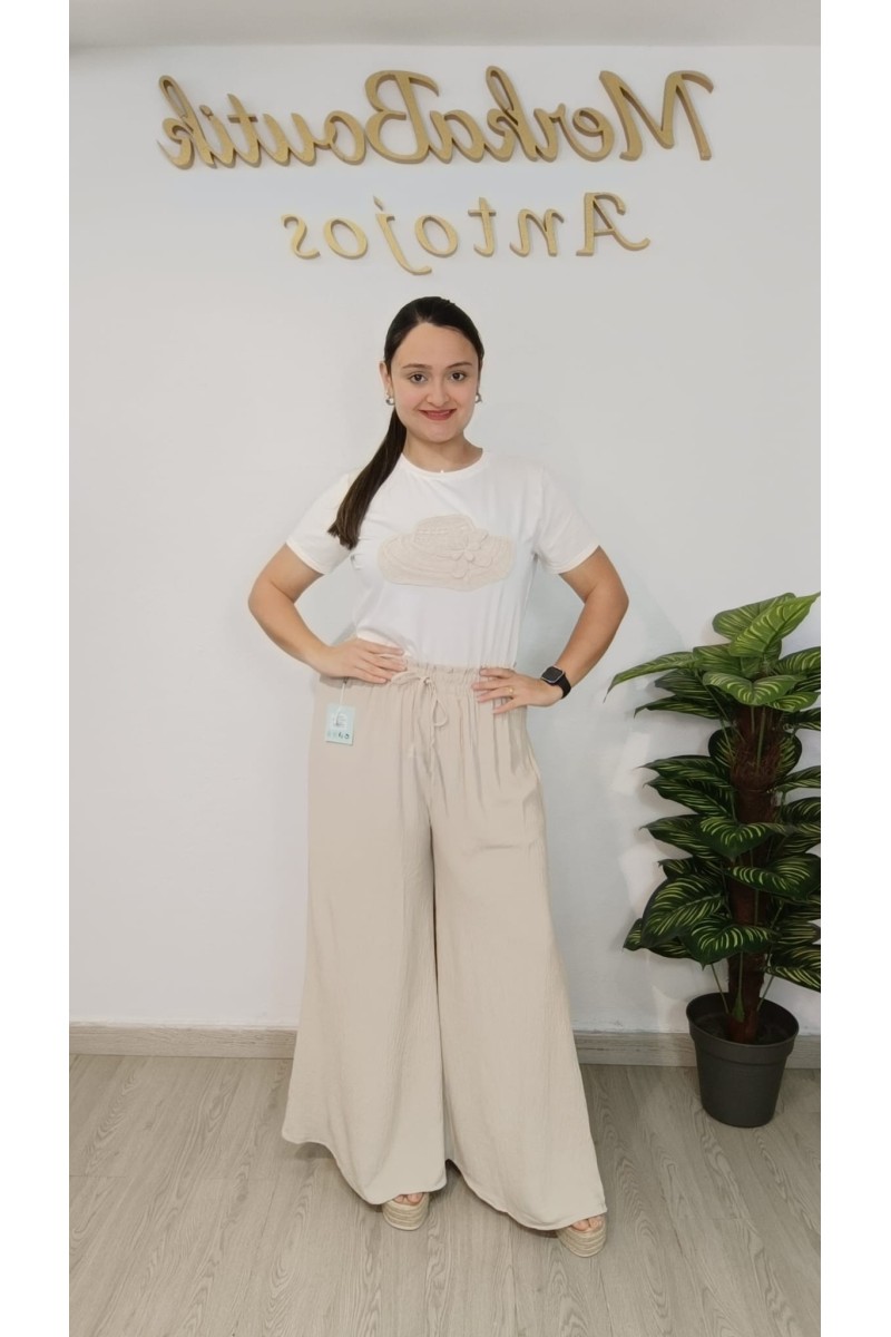 Pantalón ancho fluido Lucía para mujer | Merkaboutik