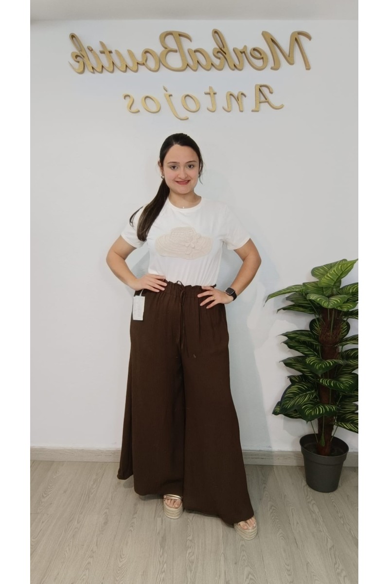 Pantalón ancho fluido Lucía para mujer | Merkaboutik