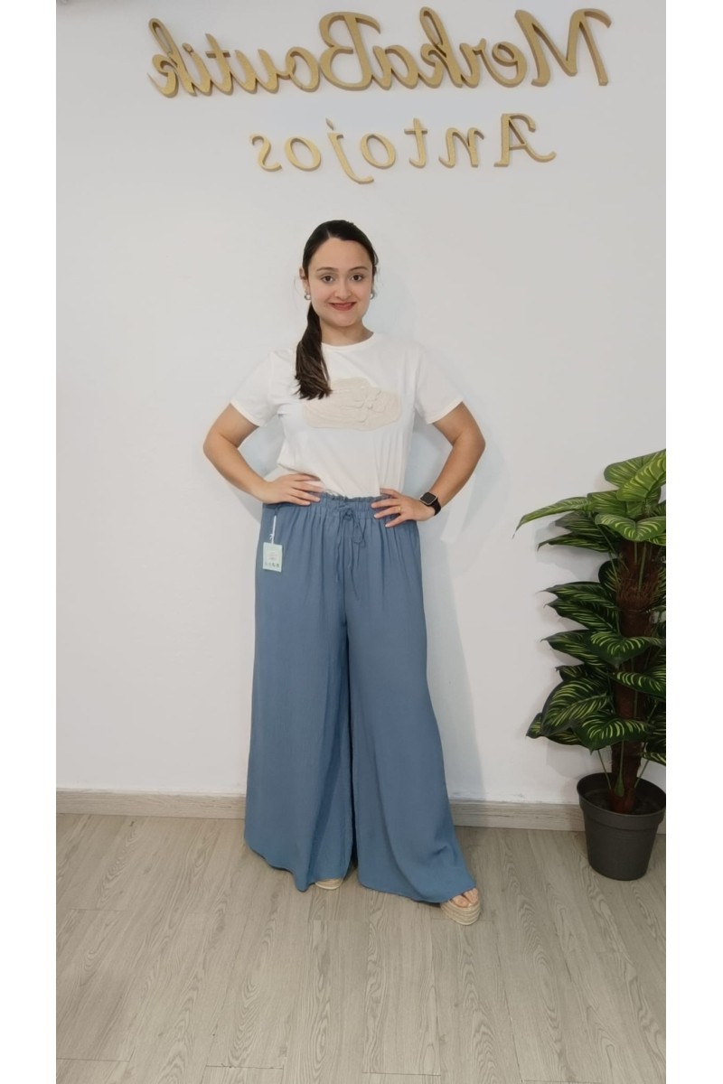 Pantalón ancho fluido Lucía para mujer | Merkaboutik