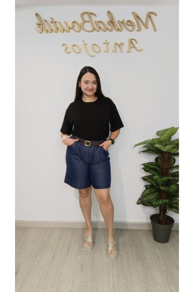 Bermuda vaquera de mujer azul denim | Merkaboutik