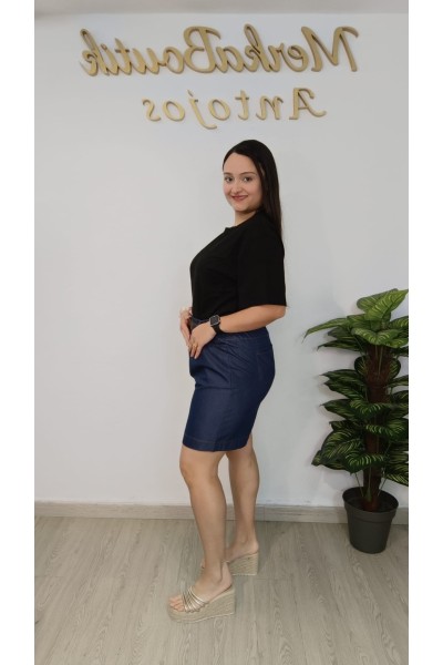 Bermuda vaquera de mujer azul denim | Merkaboutik