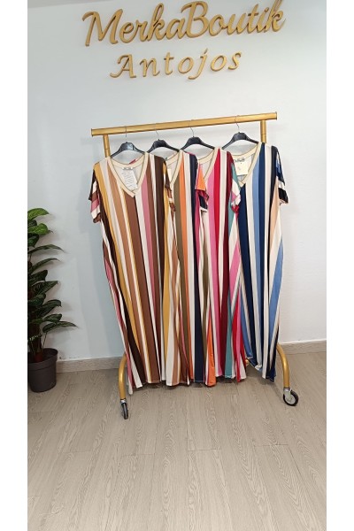 Vestido Largo Licra Fría Tricolor | Fresco, cómodo y estilizador