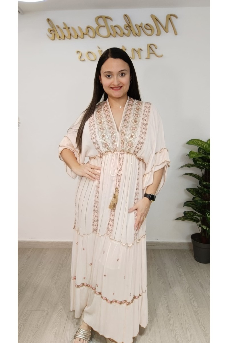 Vestido Cloe | Vestido largo bordado boho elegante