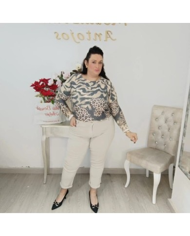 Comprar Pantalón Beige Bilbao | Tiro Alto, Básico y Elástico Total