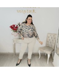 Comprar Pantalón Beige Bilbao | Tiro Alto, Básico y Elástico Total