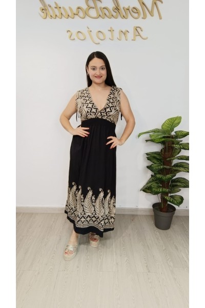 Vestido Nichy Largo Bordado Elegante para Mujer | Merkaboutik