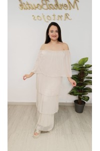 Vestido Seda Angel - Elegancia Off-the-Shoulder y Vaporosa