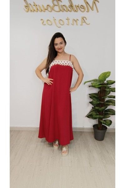 Vestido Italia - Diseño Largo con Detalle de Crochet | Moda Mujer