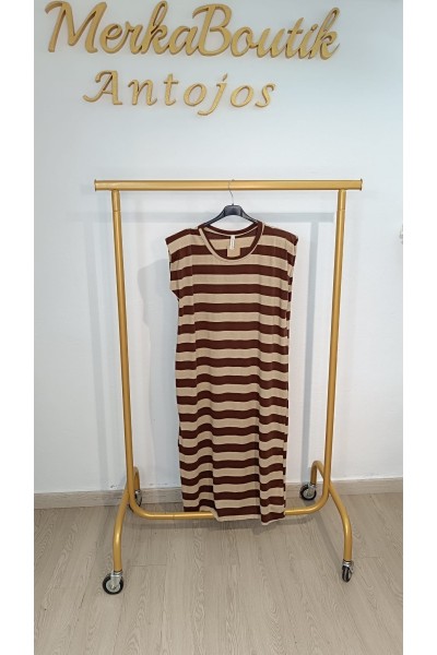VESTIDO RAYAS HOMBRERAS SUIZA