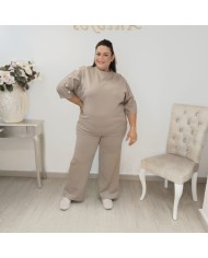 Conjunto Sudadera Botones Manga Codo y Pantalón | Borgoña Deportivo Botoncitos