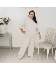 Conjunto Sudadera Botones Manga Codo y Pantalón | Borgoña Deportivo Botoncitos