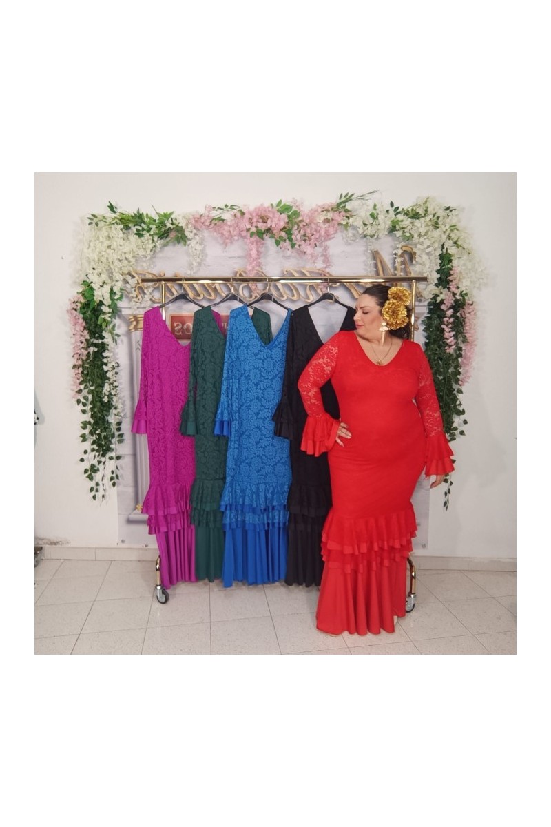 Vestido encaje azucena curvy