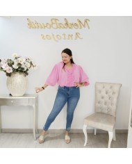 Comprar Vaquero Pitillo Tarifa | Bordado de Pedrería en el Bajo y Elástico