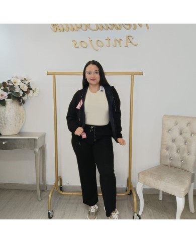 Conjunto Chándal Sudadera Cremallera y Pantalón | Bolsillos Canguro Chocolate