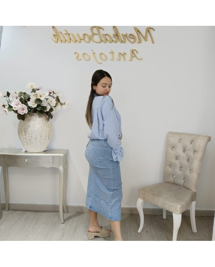 Comprar Falda Vaquera Larga Vejer | Abertura Frontal, Maxi y Botones Dorados