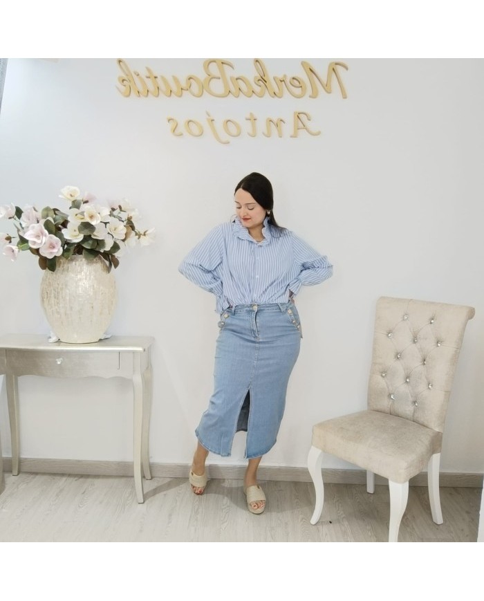 Comprar Falda Vaquera Larga Vejer | Abertura Frontal, Maxi y Botones Dorados