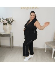 Conjunto Chaleco Sastre con Cinturón y Pantalón Raya Lateral | Azul Marino Estilo