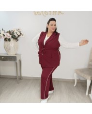 Conjunto Chaleco Sastre con Cinturón y Pantalón Raya Lateral | Azul Marino Estilo